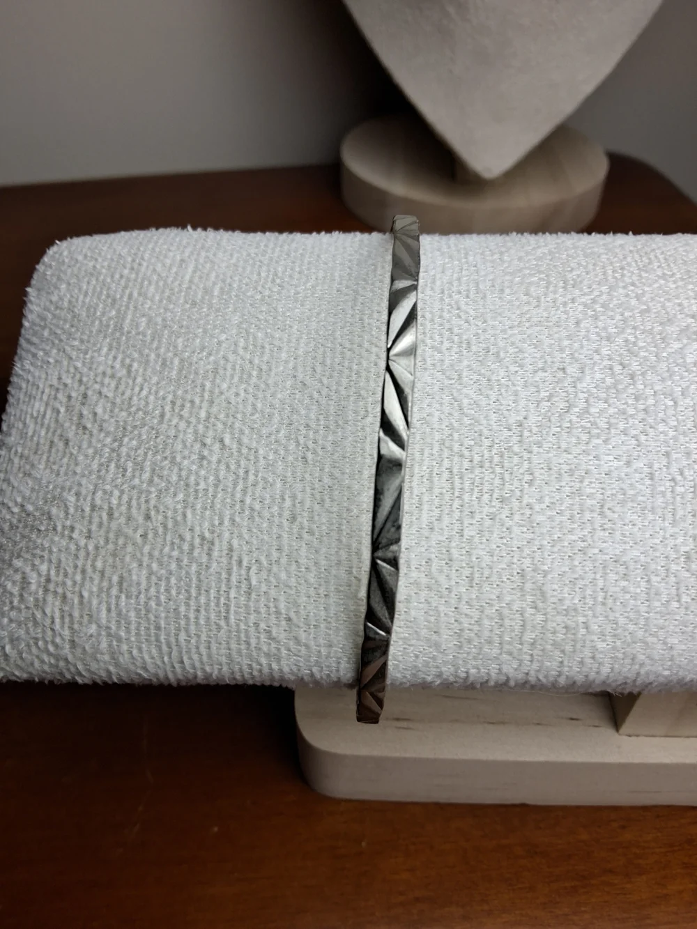Sterling-Style Textured Silver Women's Cuff Bracelet